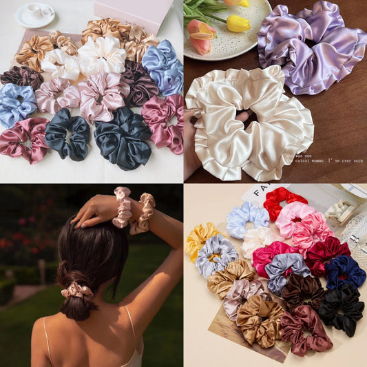 12 scrunchies satin